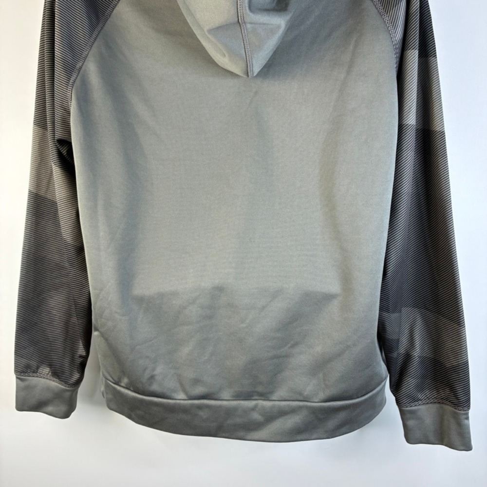 Majestic Denver Broncos NFL Therma Base Hoodie Mens‎ Large Grey Orange Pullover - Picture 13 of 16